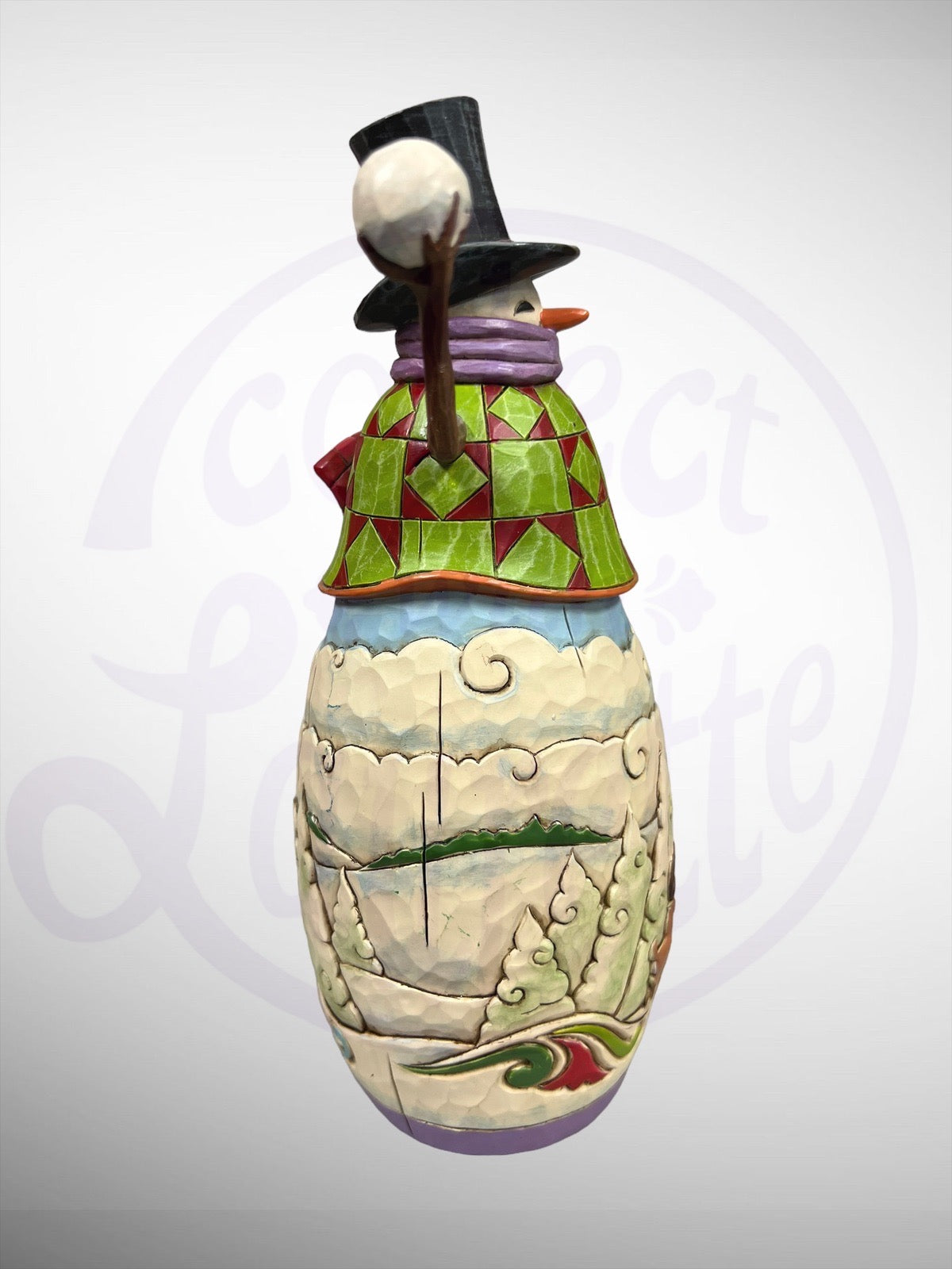 Jim Shore Heartwood Creek - Snowy Wonders Snowman Winter Scene Snowball Figurine (No Box)